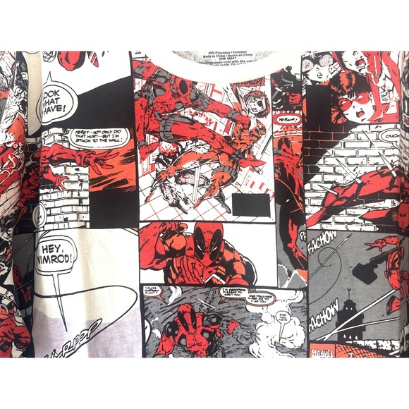 Marvel Other - Marvel Deadpool All  Comic Book Over Print T-Shirts Men's Large